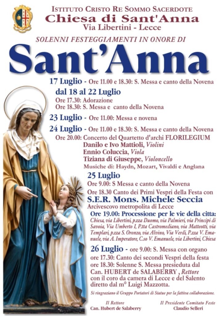 26 luglio, si celebra San Gioacchino e Sant'Anna, protettrice