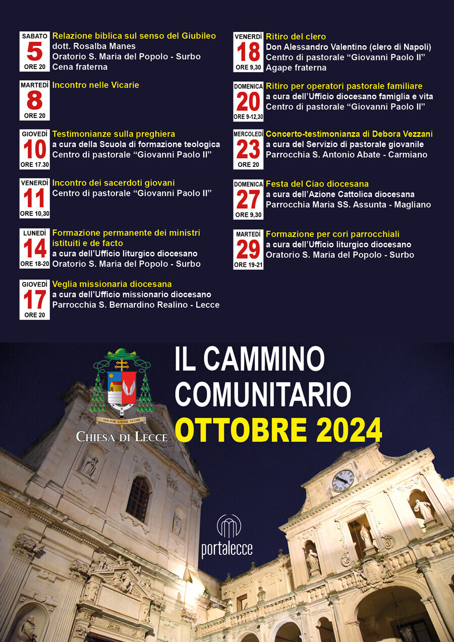 Chiesa di Lecce: Il Cammino Comunitario ottobre 2024